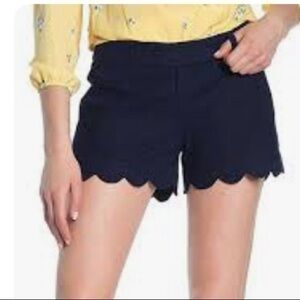 Club Monaco Navy Scalloped Women Shorts